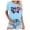 Blue, variant on T Shirts For Women Letter Paw PrintShort Sleeve Casual Summer Top Cute Graphic Tee Women Clothes Trendy