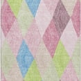 thumbnail image 3 of HomeRoots 676224 10 x 14 ft. Pink Lime Green & Blue Geometric Washable Machine Made Rectangle Area Rug with UV Protection, 3 of 9