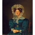 thumbnail image 2 of Wilhelm Bendz 15x17 Black Ornate Wood Framed Double Matted Museum Art Print Titled - Portrait of Mette Sophie Fuglsang. the Artist's Aunt (1830), 2 of 5