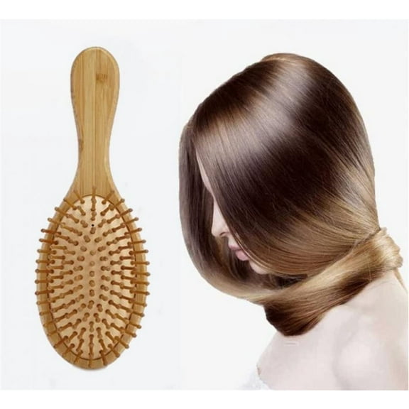 Air Cushion Comb Hair Brush, Natural Wooden Bamboo Handle Hairbrush , Massages Scalp Anti-Static Airbag Brush, Reducing Hair Breakage for Long Short Curly Thick Thin Hair for Men and Women