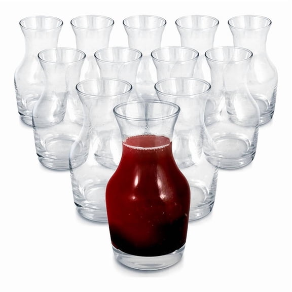 Glass Wine Carafe,6 Oz Small Carafe for Wine, Tasting, Champagne,, Glass Wine Carafe Decanter for Individual Pours 12pcs