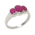 thumbnail image 1 of LBG British Made Solid 9k White Gold Natural Ruby Womens Anniversary Ring - 33 size options - Size 12, 1 of 6
