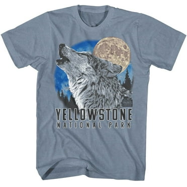 National Parks Ynp Howling Wolf Indigo Heather Adult T-Shirt