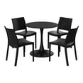 thumbnail image 4 of WestinTrends Playa 5-Piece Indoor Outdoor Round Metal Patio Dining Table Set With Stackable Patio Dining Side Chairs, Black, 4 of 14