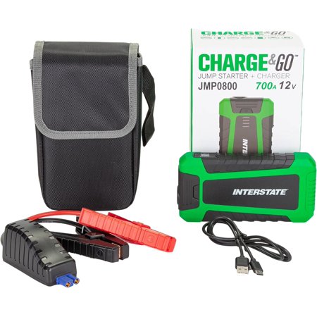 Jump Starter and Charger 12V 700A (8,000mAh, 8Ah) Portable LED Jumpstart Battery Power Pack for 12 Volt Automotives, USB Electronics (JMP0800)