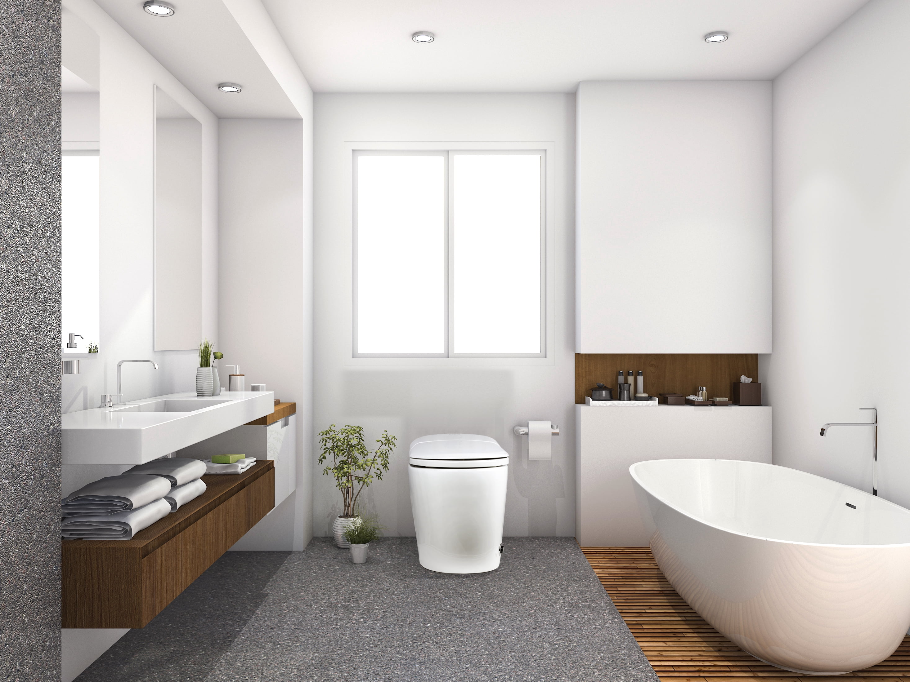 Euroto 1-Piece 20.87" x 29.92" Toilet Bidet Combo Electric Bidet Toilet Seats, White with Heated Seat