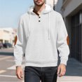 thumbnail image 1 of pstuiky camisa de manga larga para hombre, Blusa informal y moderna de color liso con capucha y botones de manga larga para hombre salir tops m, 1 of 5
