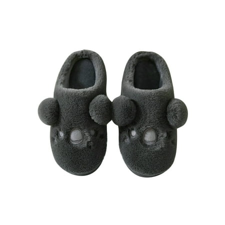 

Avamo Unisex Slippers Plush Lined Winter Shoe Soft Booties Slipper Outdoor House Shoes Bedroom Lightweight Fluffy Boots Dark Gray 8.5-9