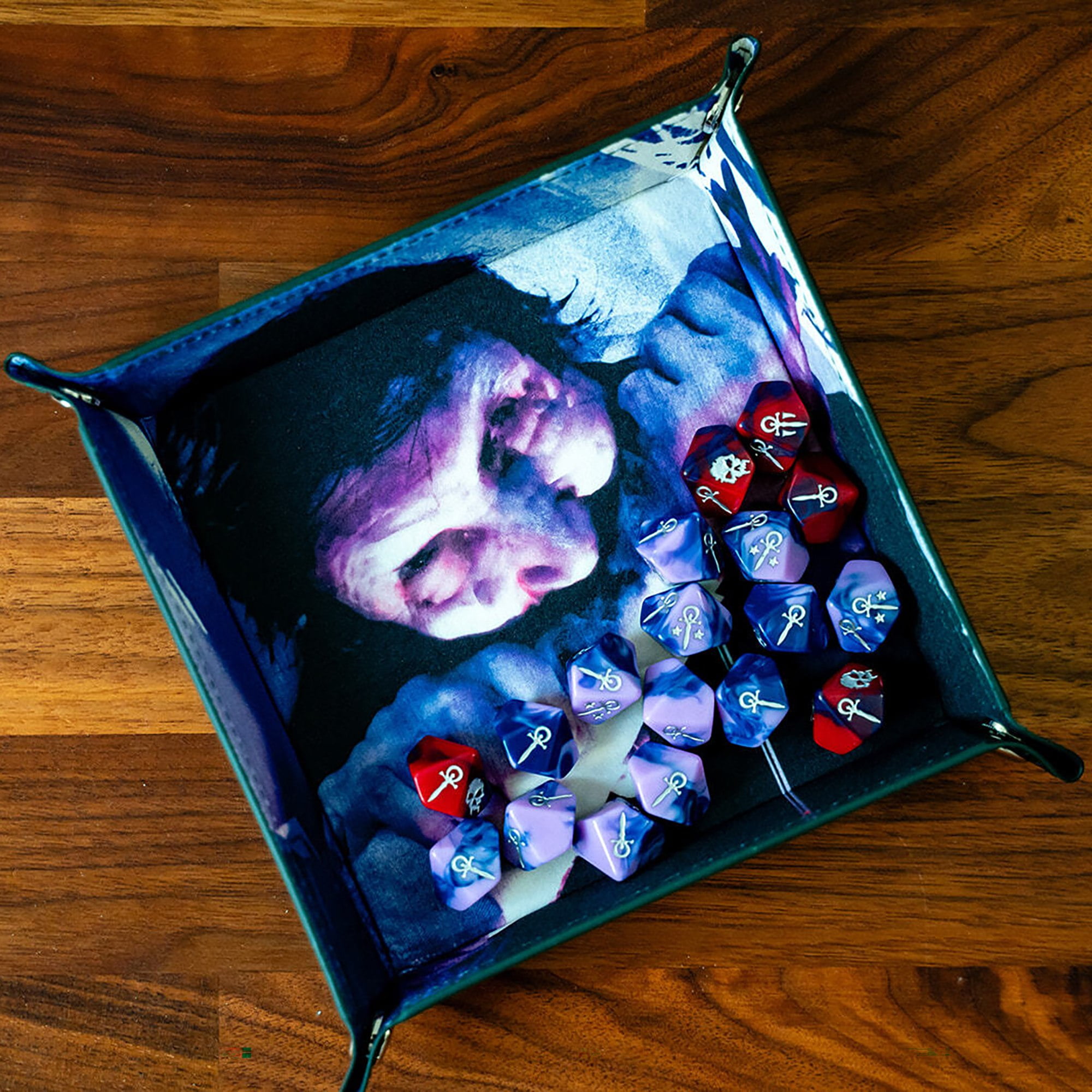 Vampire: The Masquerade 5th Edition Roleplaying Game - Acquired Taste Limited Dice & Tray Accessory Pack - 18 Purple & Red RPG Dice & Folding Tray