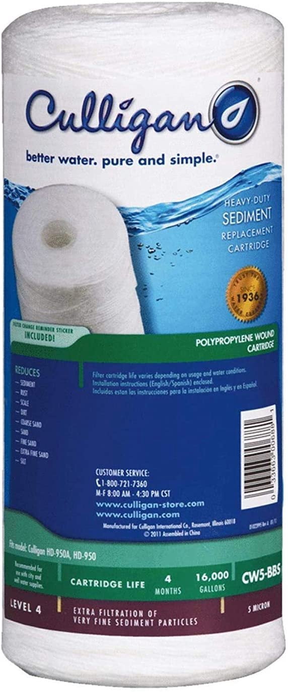 Culligan CW5-BBS Whole House Premium Water Filter Cartridge, 16,000 Gallons, 3 Pack