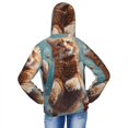 thumbnail image 4 of Xecao Floating Cat And Donuts Print Fishing Shirts for teenager Long Sleeve UV Sun Protection Hoodie with Zipper Outdoor Hiking Shirts-Large, 4 of 7