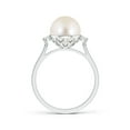 thumbnail image 2 of ANGARA Freshwater Cultured Pearl Ring with Diamond Accents in 925 Sterling Silver for Women | June Birthstone Jewelry for Her, 2 of 8