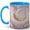 Blue, variant on Crescent Moon Coffee Mug, Fantasy Garden Mug for Women, Watercolor Moon Swing with Flowers and Butterflies, Dreamy Gift, Ceramic 11 Oz Cup