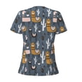 thumbnail image 4 of Naloa Llama and Cactus Print T-Shirts Short Sleeve V Neck Tees for Women Fashion Tops Trendy Lightweight Soft Casual Summer Outfits Clothes, 4 of 5