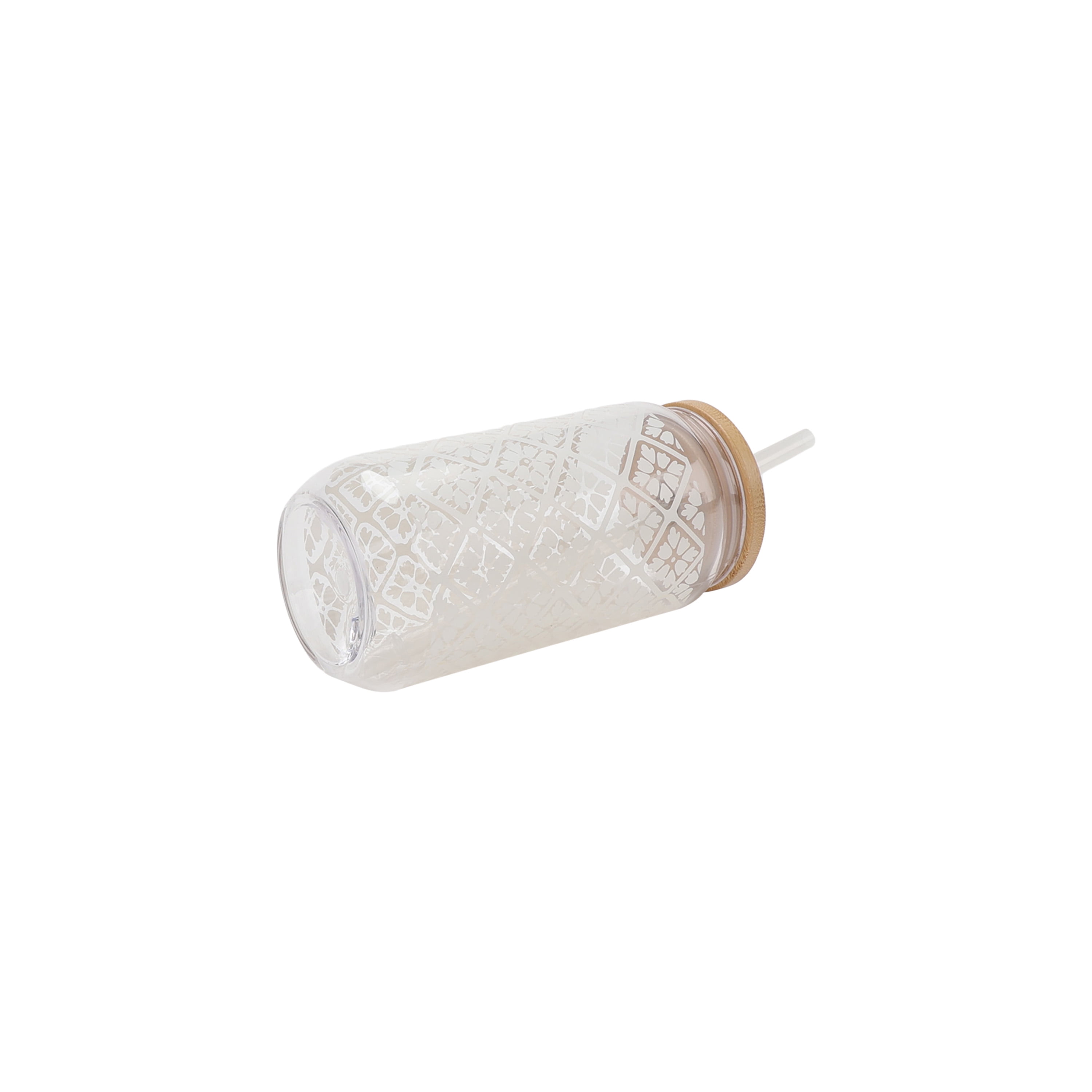Mainstays by Becky G. & Alejandra 20-Ounce Acrylic Can Shape Tumbler, White Tile Pattern