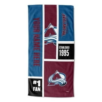 Colorado Avalanche NHL Colorblock Personalized Beach Towel, 30" x 60"