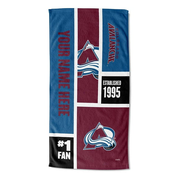 Colorado Avalanche NHL Colorblock Personalized Beach Towel, 30" x 60"
