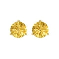 thumbnail image 3 of 4 ct Screw-Back Stud Earrings for Women | 8.0mm Round Cut Simulated Yellow Diamond | 18K Yellow Gold, 3 of 5