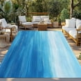 thumbnail image 3 of Fsddascl Blue Summer Ocean Outdoor Rug for Patio/Deck/Porch, Non-Slip Large Area Rug 5 x 8 Ft, Modern Abstract Coastal Wave Indoor Outdoor Rugs Washable Area Rugs, Reversible Camping Rug Carpet, 3 of 5