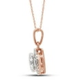 thumbnail image 4 of 1 Carat 6.5MM Round Cut Lab Created Moissanite Diamond Halo Pendant Necklace In 10K Solid Rose Gold Jewelry For Women With 18" Chain (G-H Color, VVS1 Clarity, 1 Cttw), 4 of 7