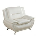 thumbnail image 6 of Aukfa 3 Piece Sofa Set - 46" Wide Upholstered Sofa Couch Armchair, Leather, White, 6 of 10