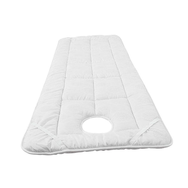 Housse de Lit de Massage Beauté Matelas Épaissi avec Trou Coussin de Table de Massage SPA pour Blanc