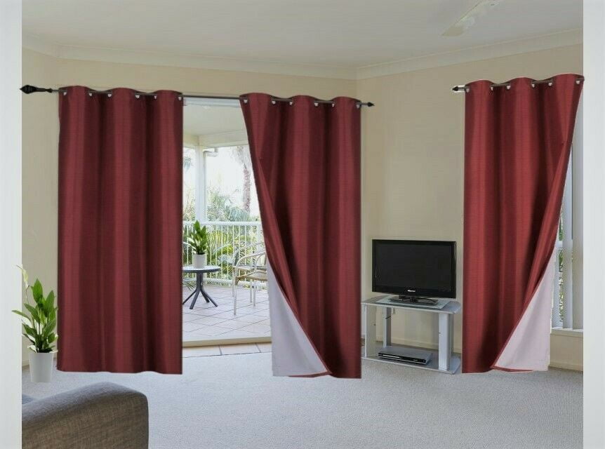 1 Set Lined 100% Thick Blackout Grommet Window Curtain Panels ADAM HUNTER 108" 