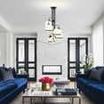 thumbnail image 4 of Jahal 19 in. 5-Light Indoor Matte Black Finish Chandelier with Light Kit, 4 of 5