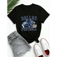 thumbnail image 2 of Black Dallas Football Graphic T-Shirt For Women - Casual Sports Tee, Perfect For Game Day And Everyday Wear, Summer And Fall Season, Stylish And Comfortable FitUnisex T-Shirt, Casual Short Sleeves, 2 of 6
