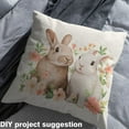 thumbnail image 2 of jejeloiu White Brown Rabbit Fabric by the Yard 1 Yard,Natural Plant Flower Home Decor Fabric by the Yard,Country Cabin Lodge Sewing Fabric For Child,Microfiber Bedroom Decor, 2 of 6