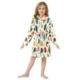 thumbnail image 6 of FORMRS Niños Bathrobe Unisex Hooded Robe Soft Plush Pajamas Sleepwear, Size 2-3T, Red Geometric, 6 of 7
