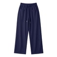 thumbnail image 5 of Xdegoge High Waisted Palazzo Pants for Women Baggy Drawstring Straight Leg Pants with Pockets Comfy Activewear Workout Running Relaxed Fit Summer Bottoms, 5 of 6