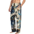 thumbnail image 6 of Honiee Exotic Blue Cat for men - a sleek fusion of Straight Pajama Pants, versatile Lounge Pants, and cozy Sleepwear, all rolled into one-Large, 6 of 6