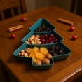 thumbnail image 5 of StSilkitty Christmas Tree Shaped Platter Divided Serving Tray,Food Reusable Snack Tray,Cookies,Chips,Food Platter for Holiday Party Decorations,Green, 5 of 9