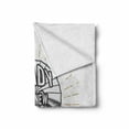 thumbnail image 2 of Saying Soft Flannel Fleece Throw Blanket, Inspirational Ready for New Adventures Lettering on Balloon Print, Cozy Plush for Indoor and Outdoor Use, 60" x 80", Black and White, by Ambesonne, 2 of 6