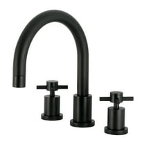 Kingston Brass KS8320DX Concord Two-Handle Deck Mount Roman Tub Faucet, Matte Black