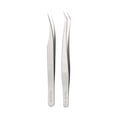 thumbnail image 1 of Pinzas de acero inoxidable Juego de pinzas de extensión de pestañas Juego de 2 pinzas de extensió CACAGOO Pinzas, 1 of 7
