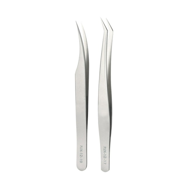 Pinzas de acero inoxidable Juego de pinzas de extensión de pestañas Juego de 2 pinzas de extensió CACAGOO Pinzas
