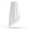 thumbnail image 6 of Women's Half Slips for Under Dresses Lace Trim Satin Patchwork Elastic Waist Skirt Elegant Flowy A Line Midi Skirts, 6 of 6