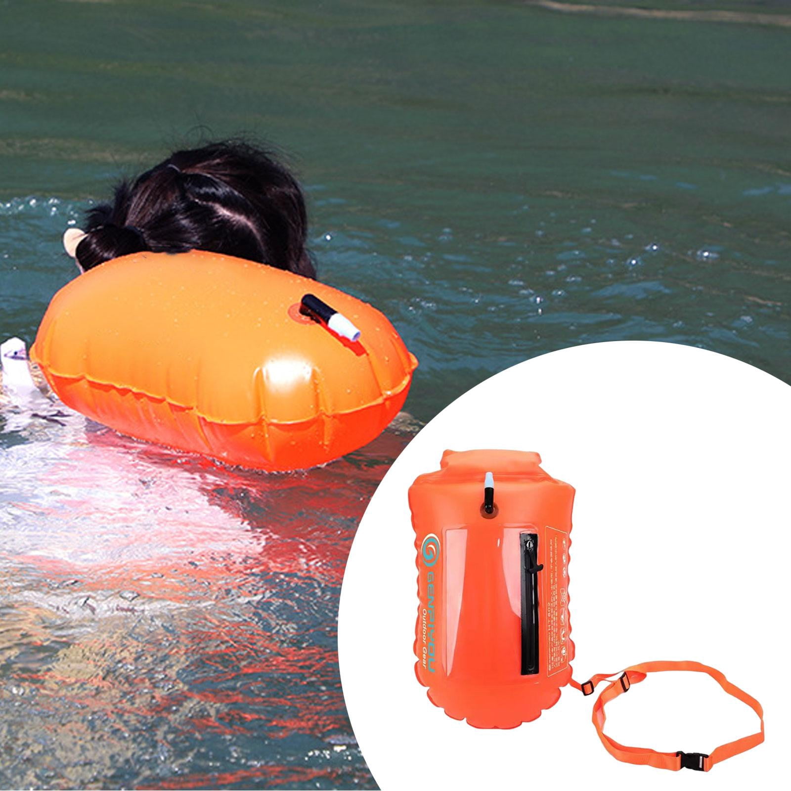 harayaa Swim Bouy Accessory Large Capacity PVC Sturdy Swimming Inflatable Waterproof Bag Orange