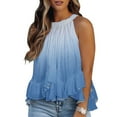 thumbnail image 2 of Aayomet Womens Workout Tops Women's V Neck Sleeveless Lace Trim Spaghetti Strap Camisole Cami Tank Top,Blue XXL, 2 of 5