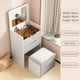 thumbnail image 1 of Tocador, mesa de maquillaje, gabinete de almacenamiento plegable, dormitorio, apartamento de tamaño pequeño, asiento y taburete integrados, mesita de noche, 1 of 4