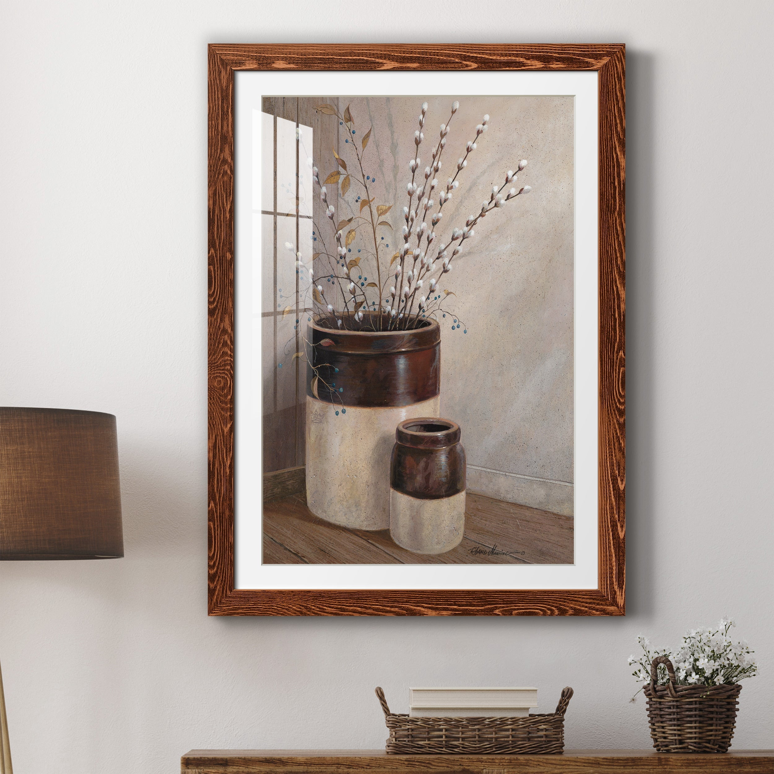 Pussywillows & Spring - Premium Framed Print - Distressed Barnwood Frame - Ready to Hang