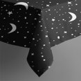 thumbnail image 3 of Black Star Moon Pattern Rectangle Tablecloth 60"x84",Waterproof Polyester Rectangle Table Cloth, Wipeable Spillproof Polyester Tablecloth for Dining, Camping, Indoor and Outdoor, 3 of 5