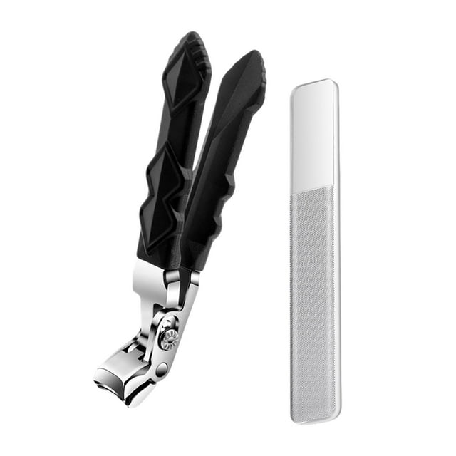 Cortauñas ergonómico con mango largo y curva, adecuado para personas mayores con uñas gruesas, hombres y mujeres (1 juego)