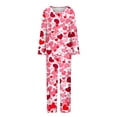 thumbnail image 3 of SDNall Valentine's Day Pajama Set for Women, Printed Long Sleeve Top and Cropped Pants with Pockets, Casual Loungewear for Home, Sports, or Sleep, 3 of 6