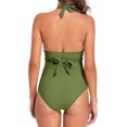 thumbnail image 2 of Retro Halter Retro una Pieza Traje de baño Crossover Monokini Trajes de baño Negro M Negro M Xishao ropa, 2 of 2