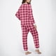 thumbnail image 5 of Conjunto de top y pantalones de poliéster con bolsillos largos y estampado de cuello redondo informal para mujer, 5 of 6