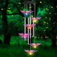 thumbnail image 1 of carillón de viento solar con forma de mariposa LED que cambia de color con tubo de aluminio para mamá, abuela, regalo de San Valentín para jardín y patio., 1 of 5
