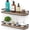 Carbonized Black, variant on Meangood Floating Shelves Wall Mounted Set of 2, Rustic Wood Wall Storage Shelves for Bedroom,Living Room,Bathroom, Kitchen Torched Wood